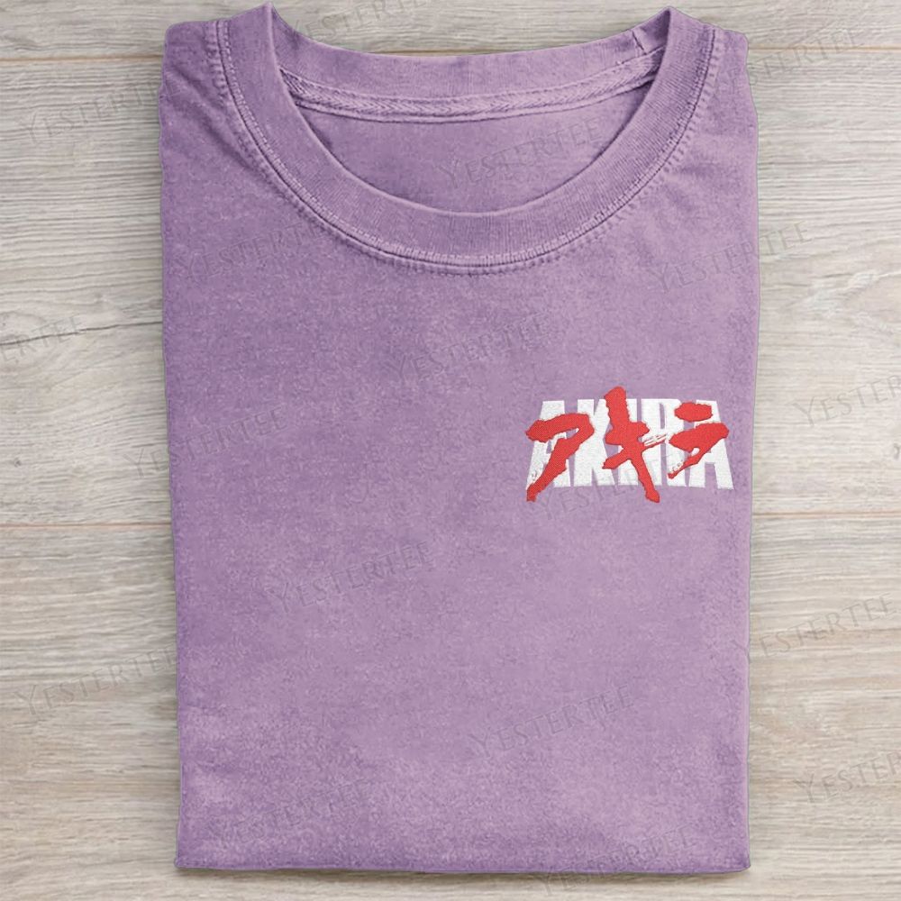 Neo-Tokyo Vibes Embroidered Washed T-shirt