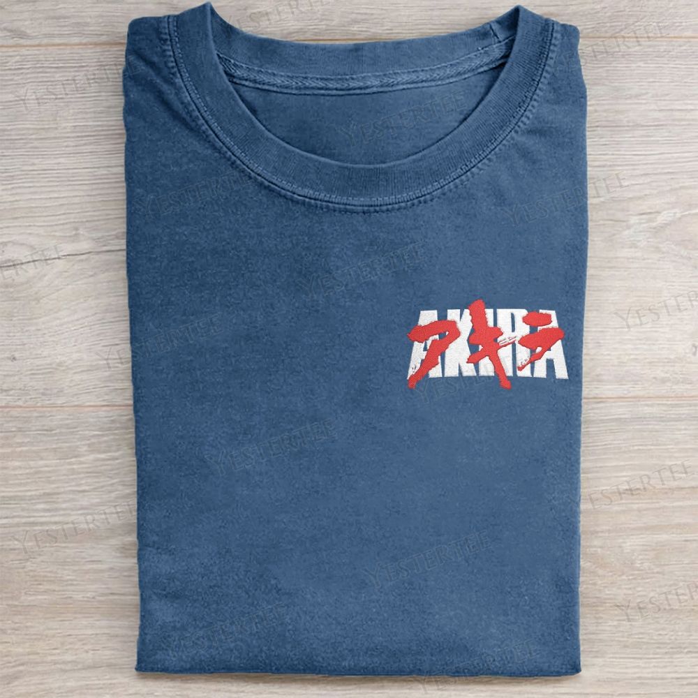 Neo-Tokyo Vibes Embroidered Washed T-shirt