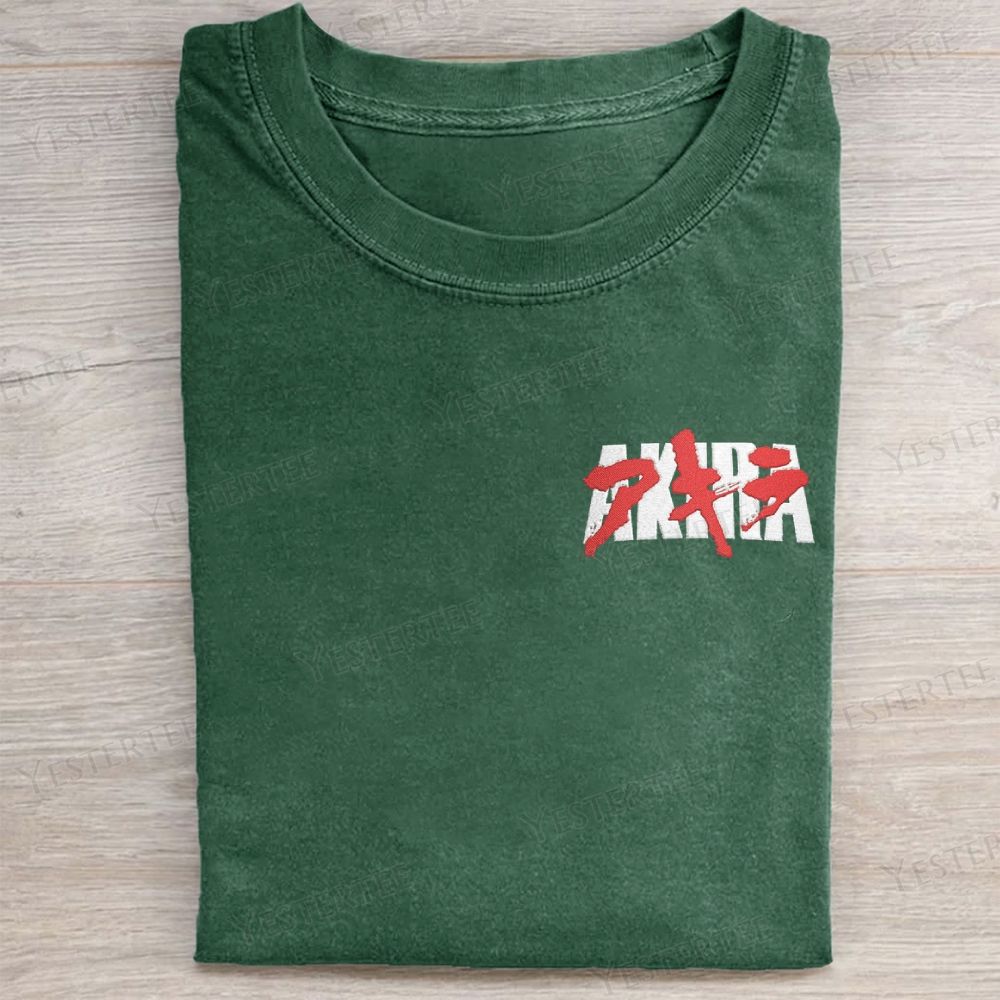 Neo-Tokyo Vibes Embroidered Washed T-shirt