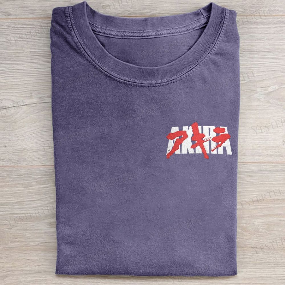 Neo-Tokyo Vibes Embroidered Washed T-shirt