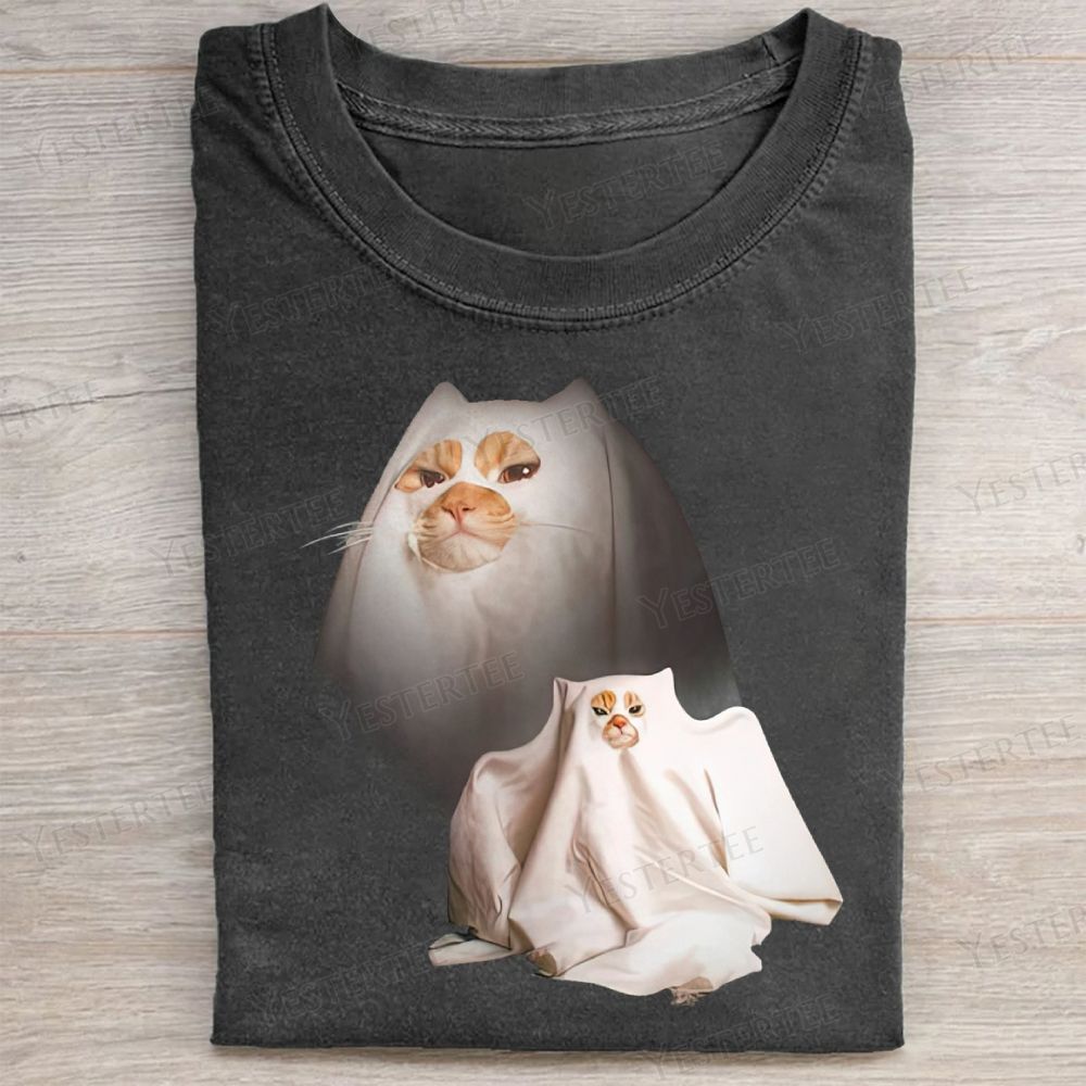  Vintage Cat Ghost Washed Tee