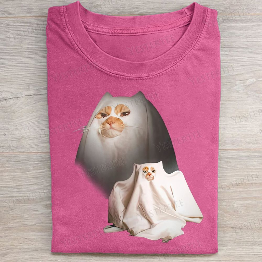  Vintage Cat Ghost Washed Tee