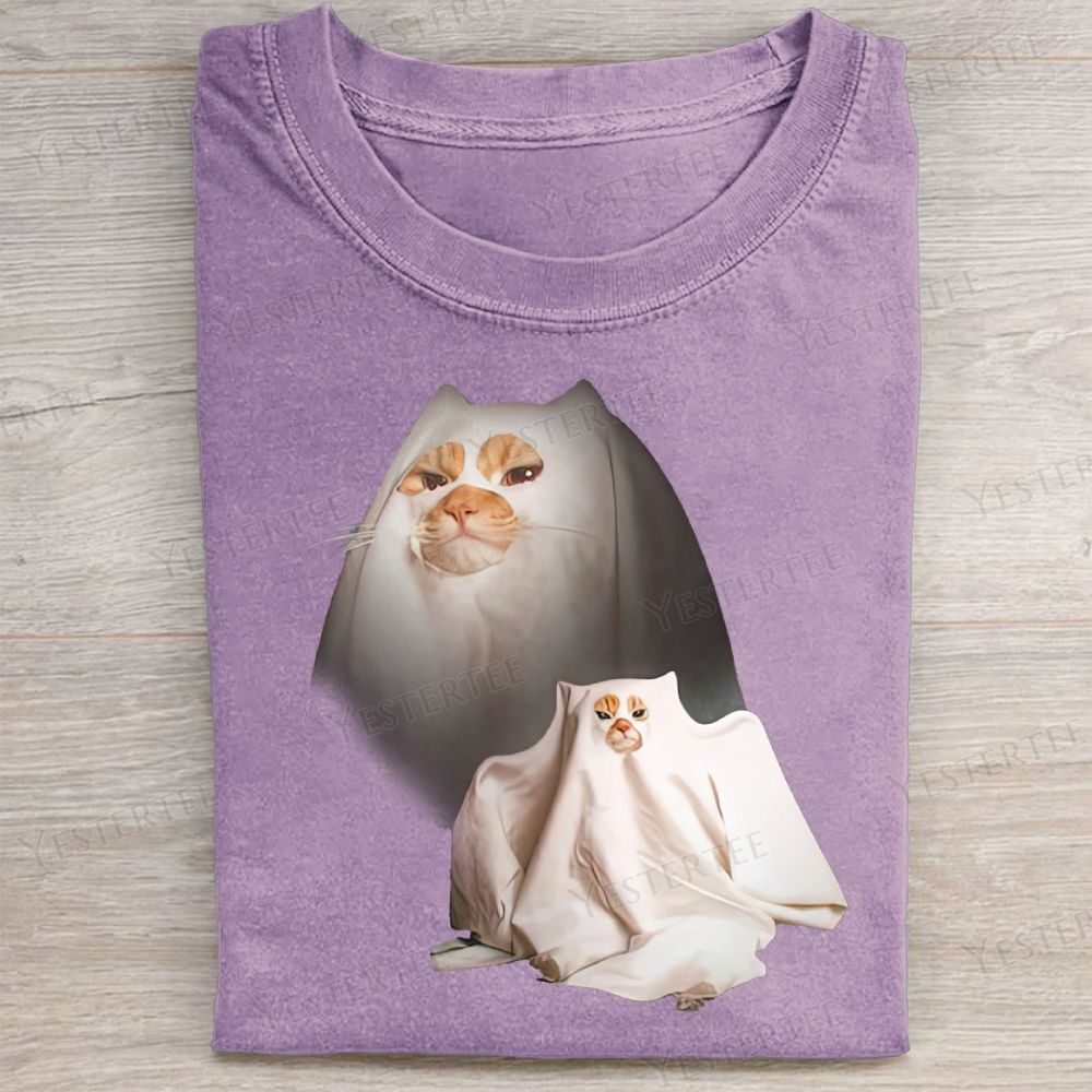  Vintage Cat Ghost Washed Tee