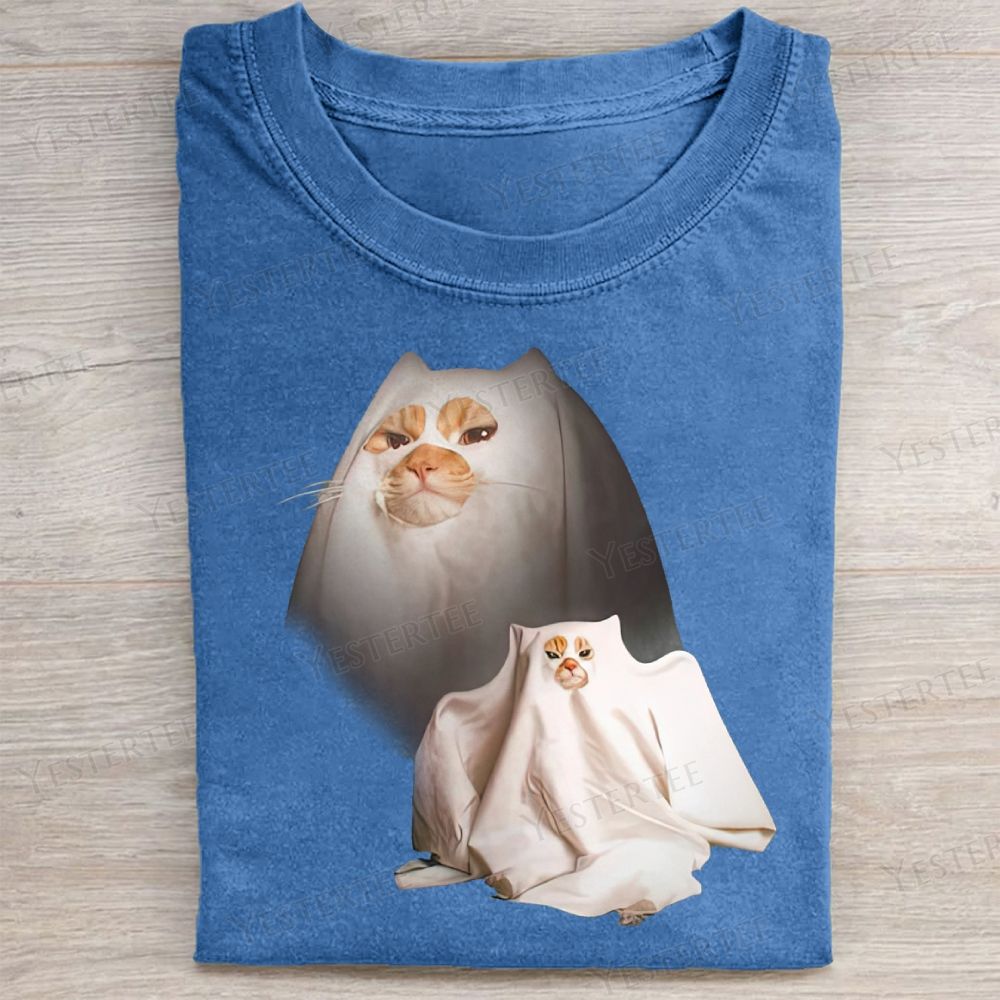  Vintage Cat Ghost Washed Tee