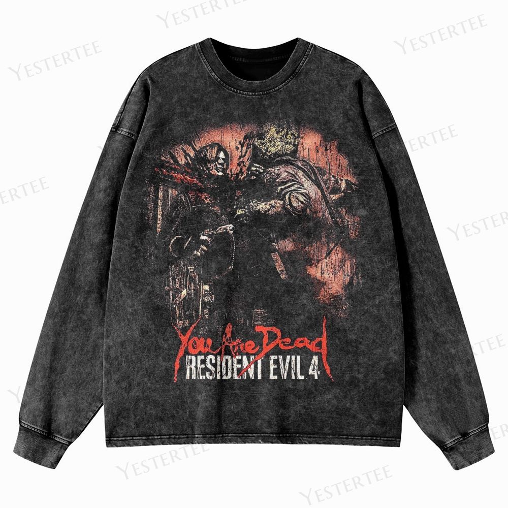 Survival Horror Tribute Washed Long-Sleeved T-Shirt 