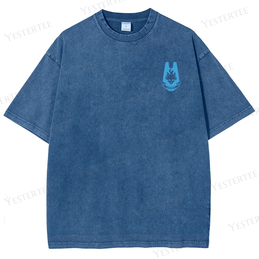Tactical Warrior & Blue Energy Blast Washed T-Shirt