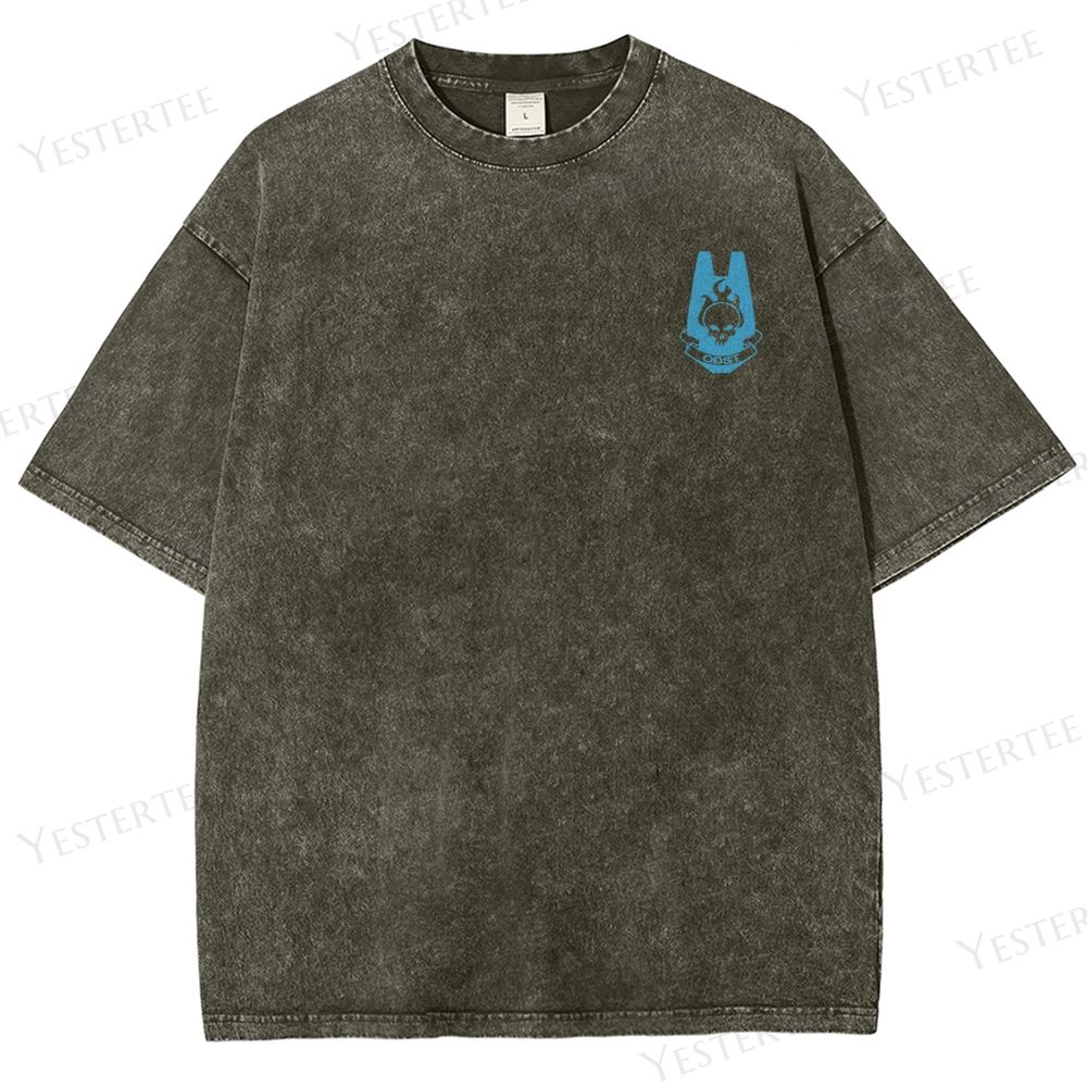 Tactical Warrior & Blue Energy Blast Washed T-Shirt