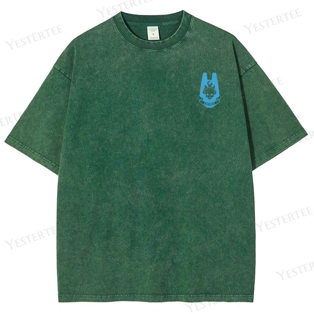 Tactical Warrior & Blue Energy Blast Washed T-Shirt