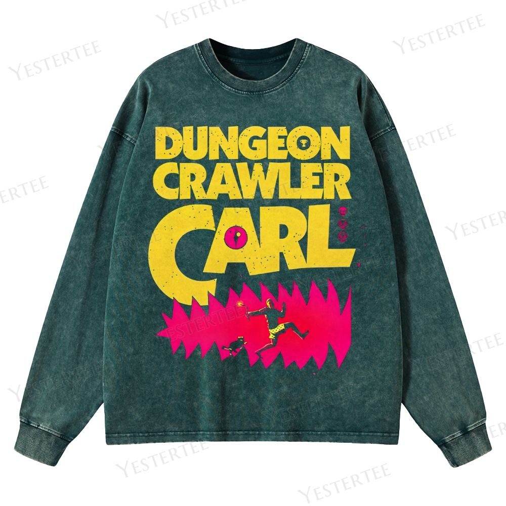Neon Dungeon Runner Washed Long-Sleeved T-Shirt