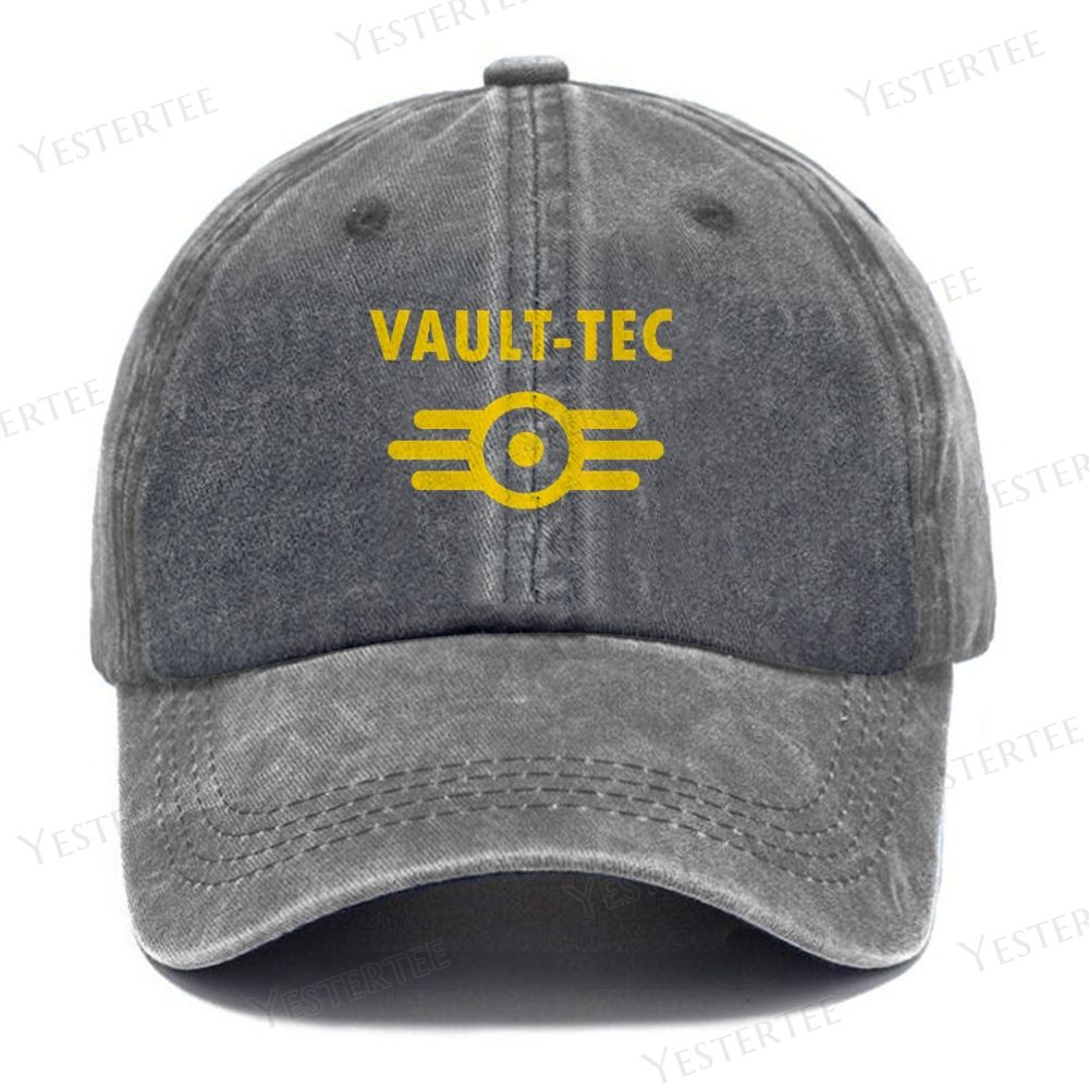 Retro Tech Emblem Casual Washed Cap 