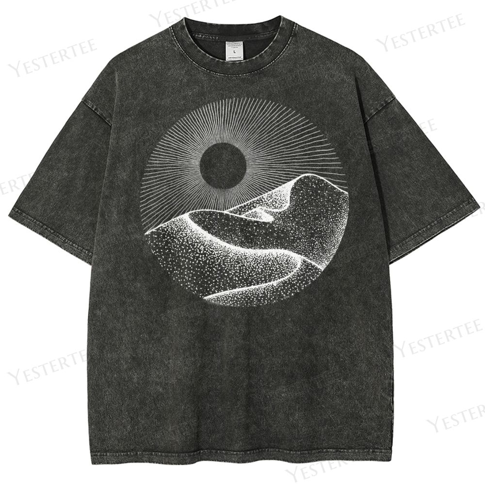 Minimalist Mountain Sun Washed T-Shirt 