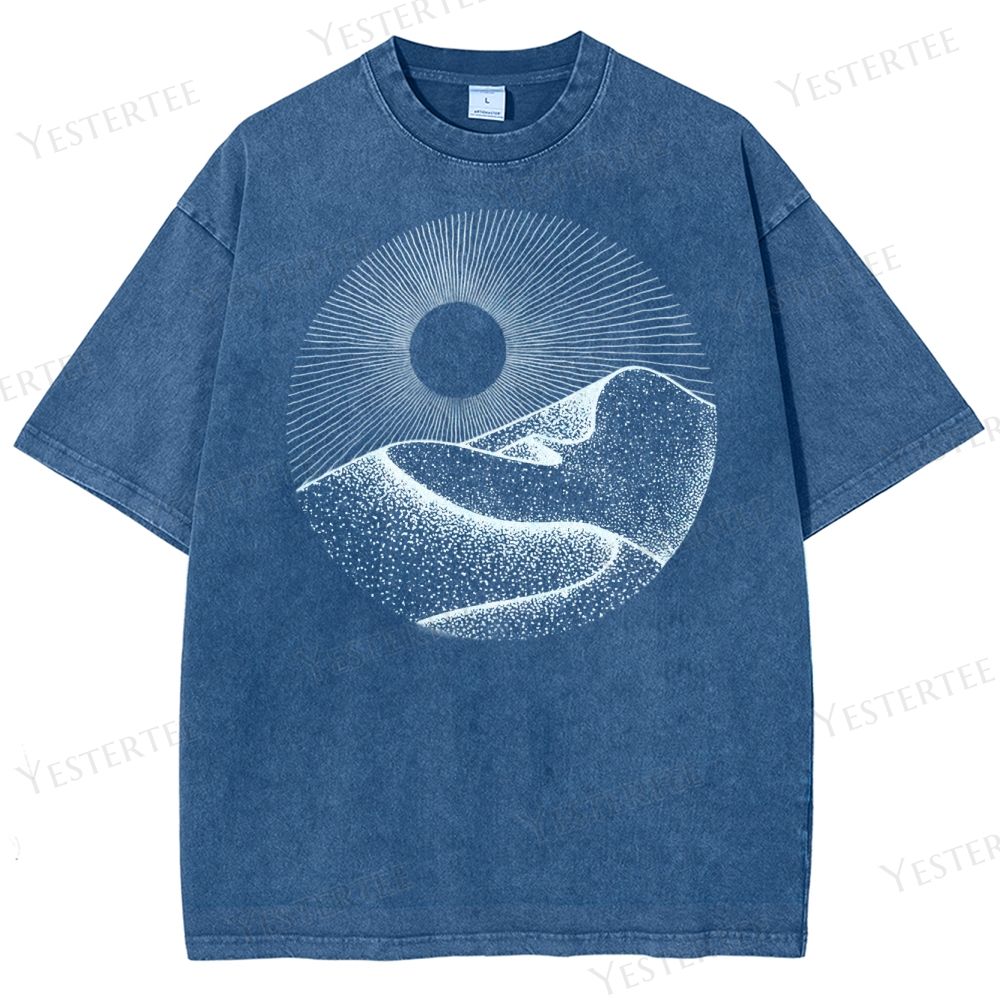 Minimalist Mountain Sun Washed T-Shirt 