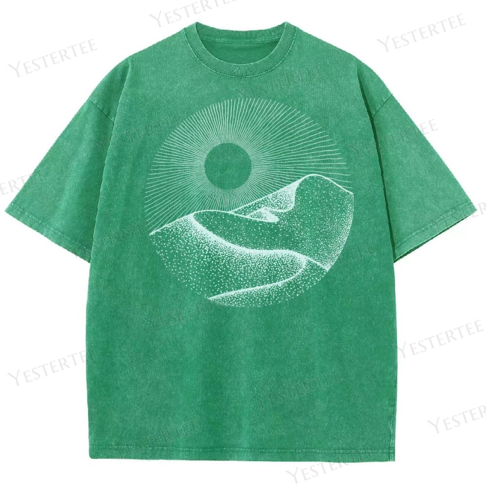 Minimalist Mountain Sun Washed T-Shirt 