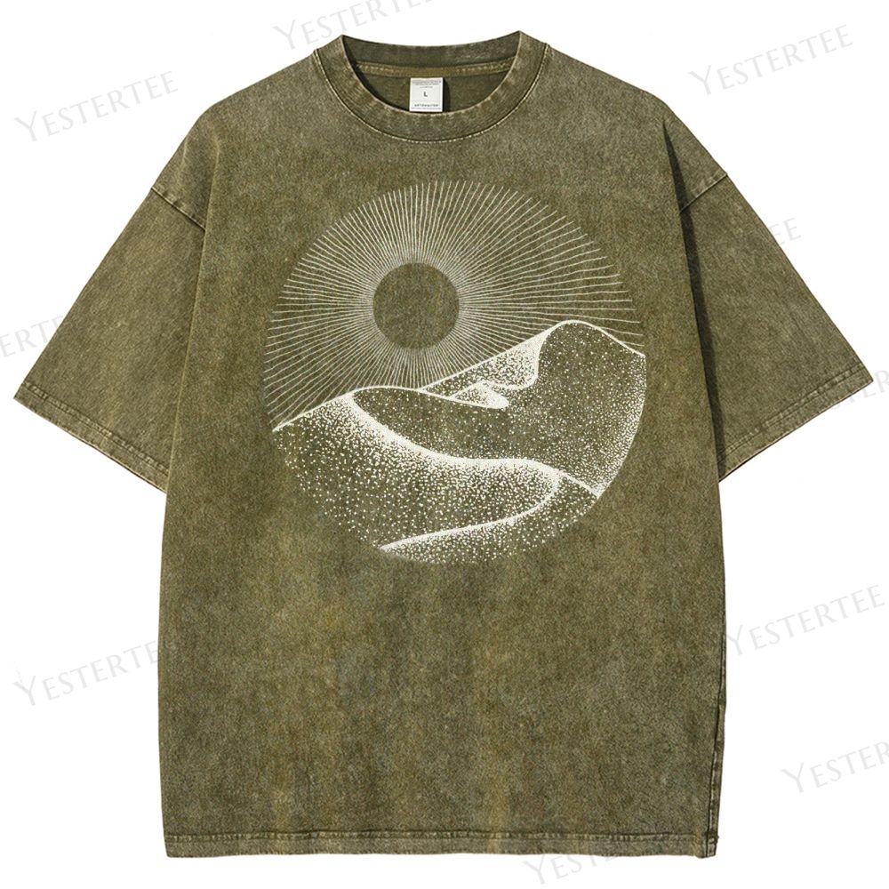 Minimalist Mountain Sun Washed T-Shirt 