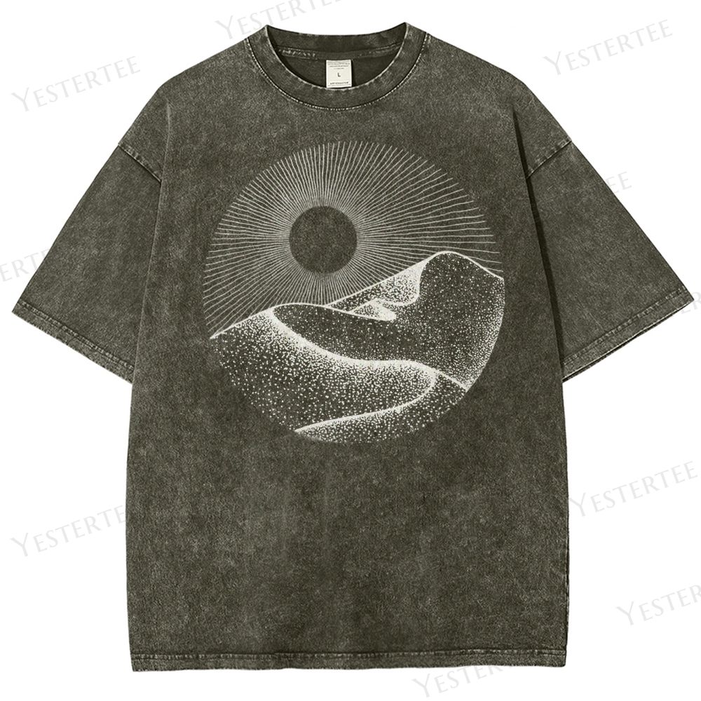Minimalist Mountain Sun Washed T-Shirt 