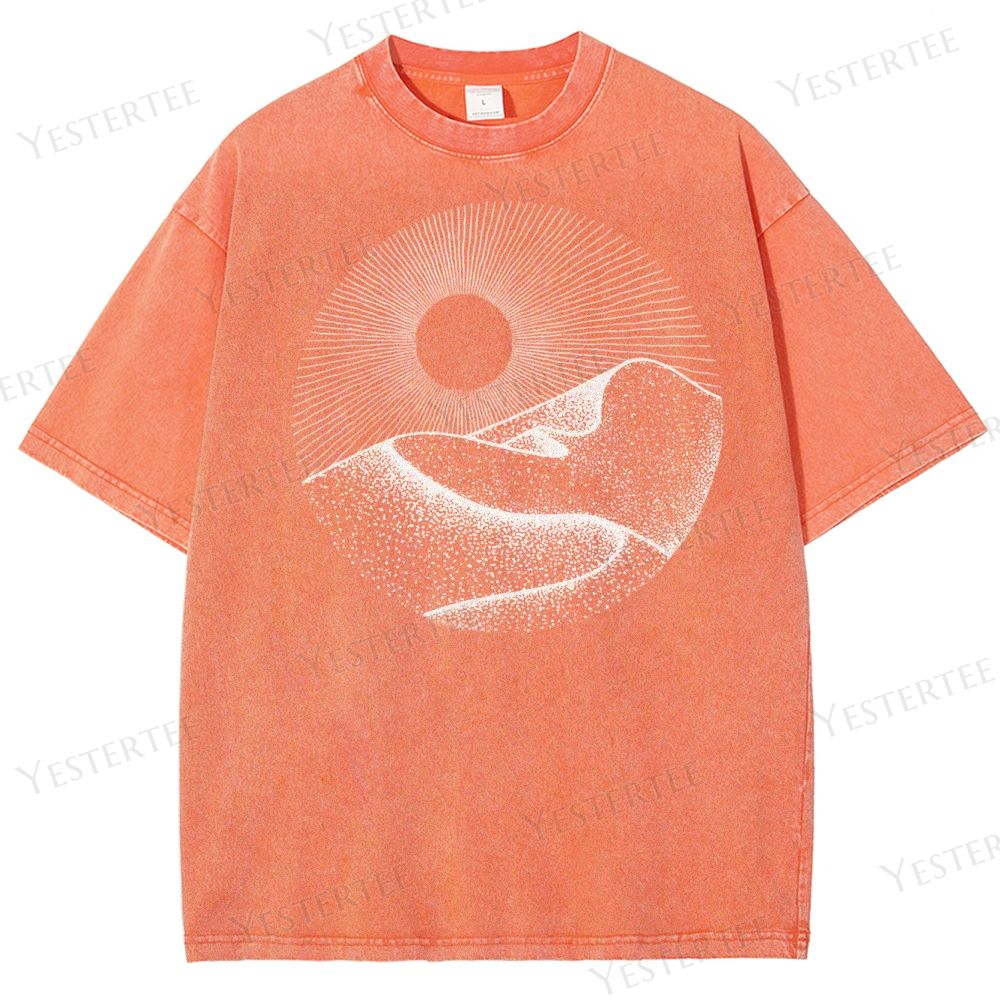 Minimalist Mountain Sun Washed T-Shirt 