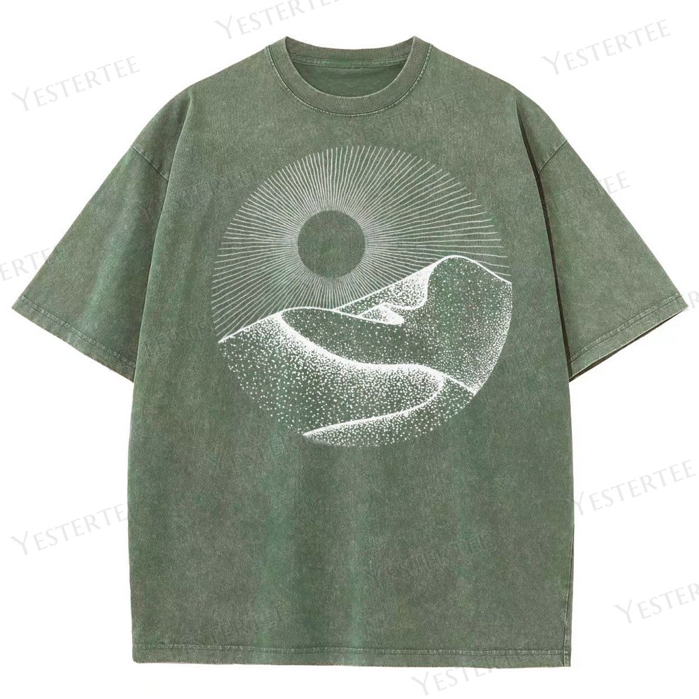 Minimalist Mountain Sun Washed T-Shirt 