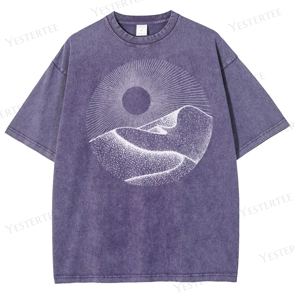 Minimalist Mountain Sun Washed T-Shirt 