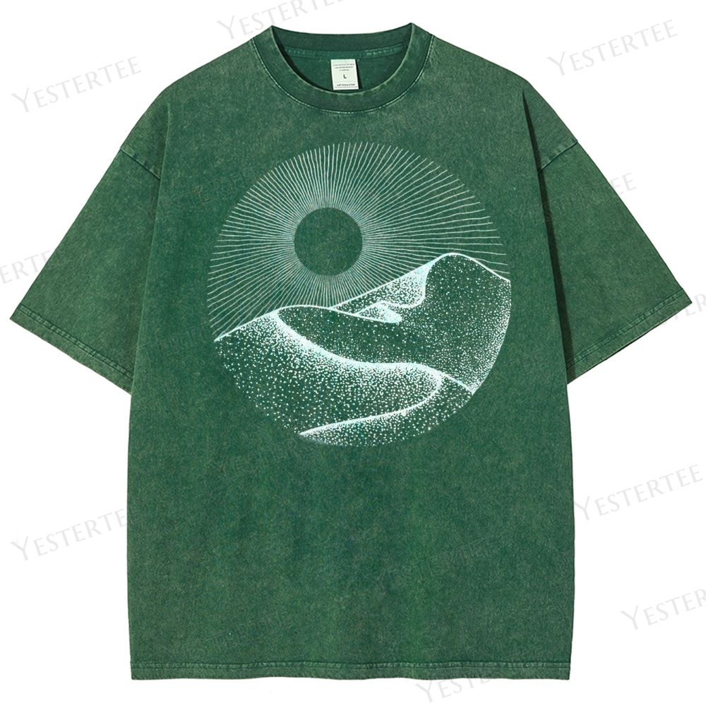 Minimalist Mountain Sun Washed T-Shirt 