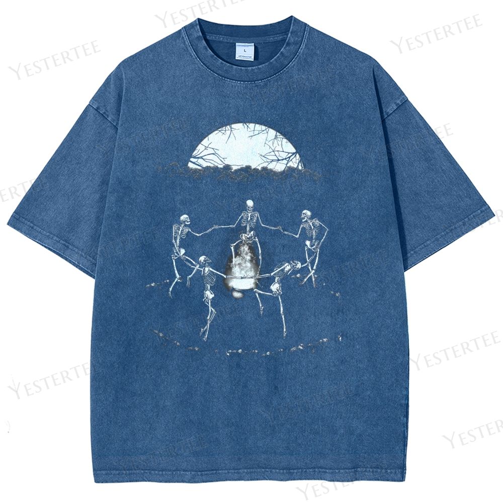 Gothic Skeleton Dance Washed T-Shirt 