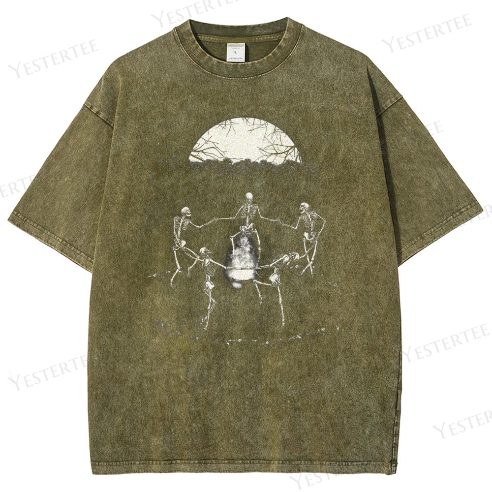 Gothic Skeleton Dance Washed T-Shirt 