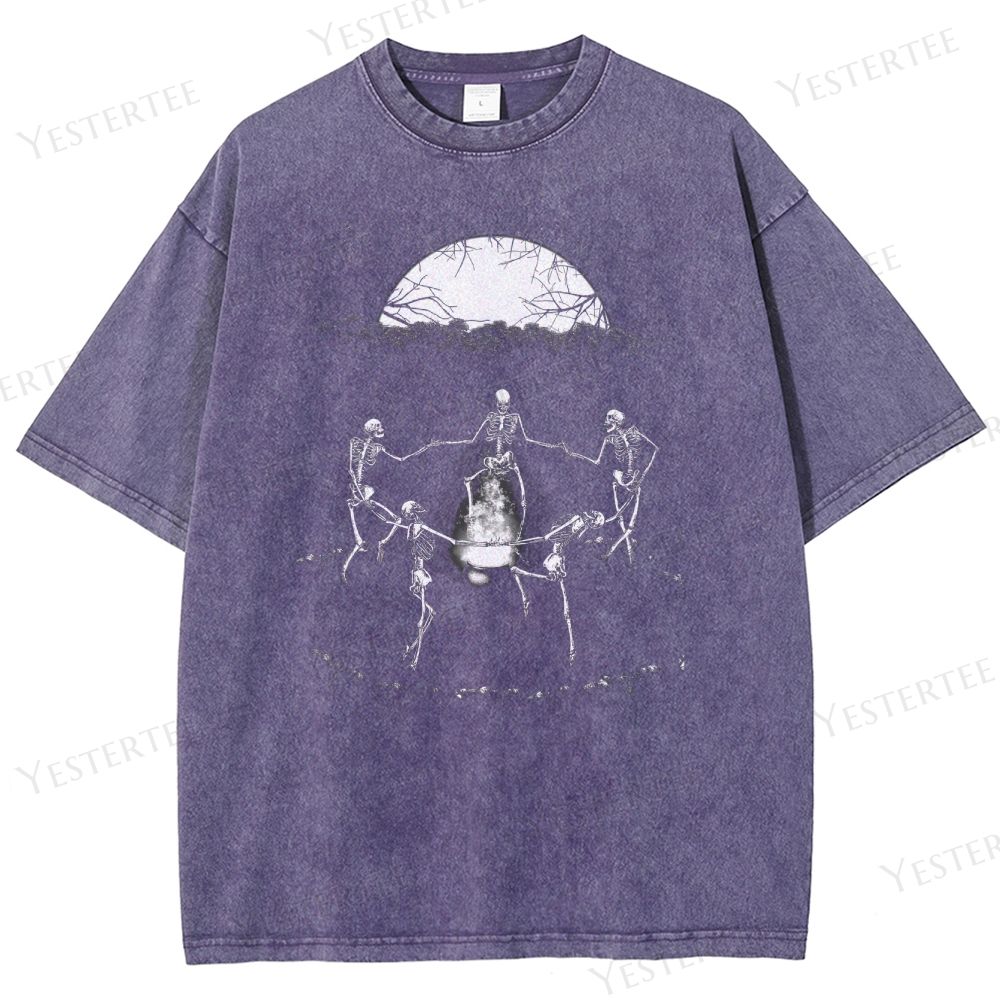 Gothic Skeleton Dance Washed T-Shirt 