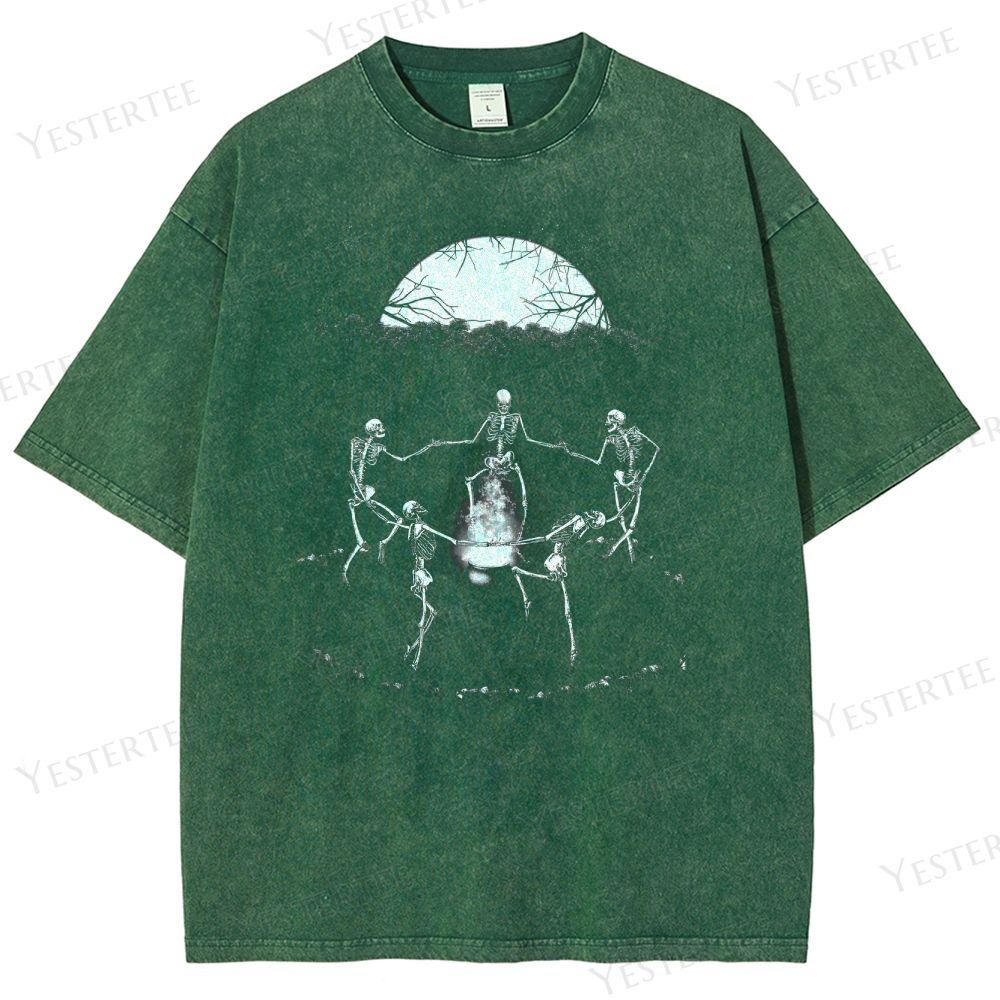 Gothic Skeleton Dance Washed T-Shirt 