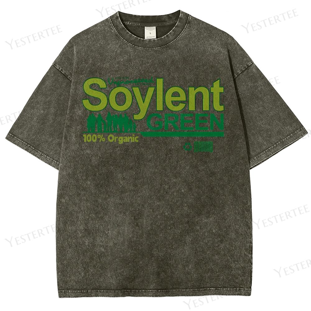 Dystopian Food Satire Washed T-Shirt 