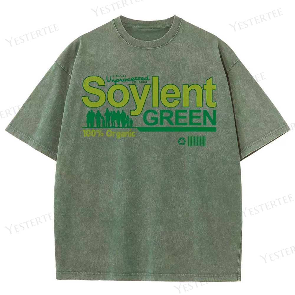 Dystopian Food Satire Washed T-Shirt 