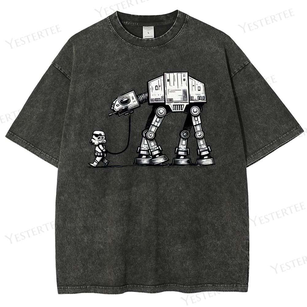 Futuristic Pet Droid Washed T-Shirt 