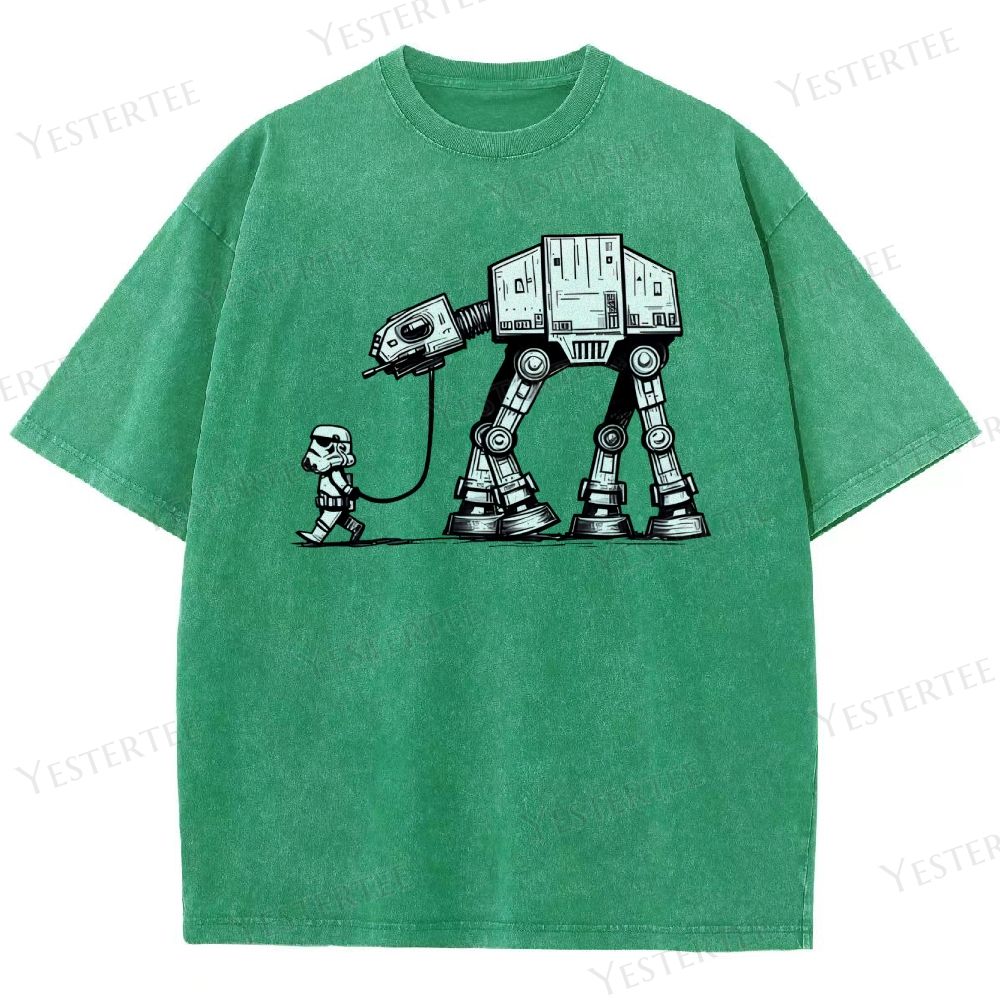 Futuristic Pet Droid Washed T-Shirt 