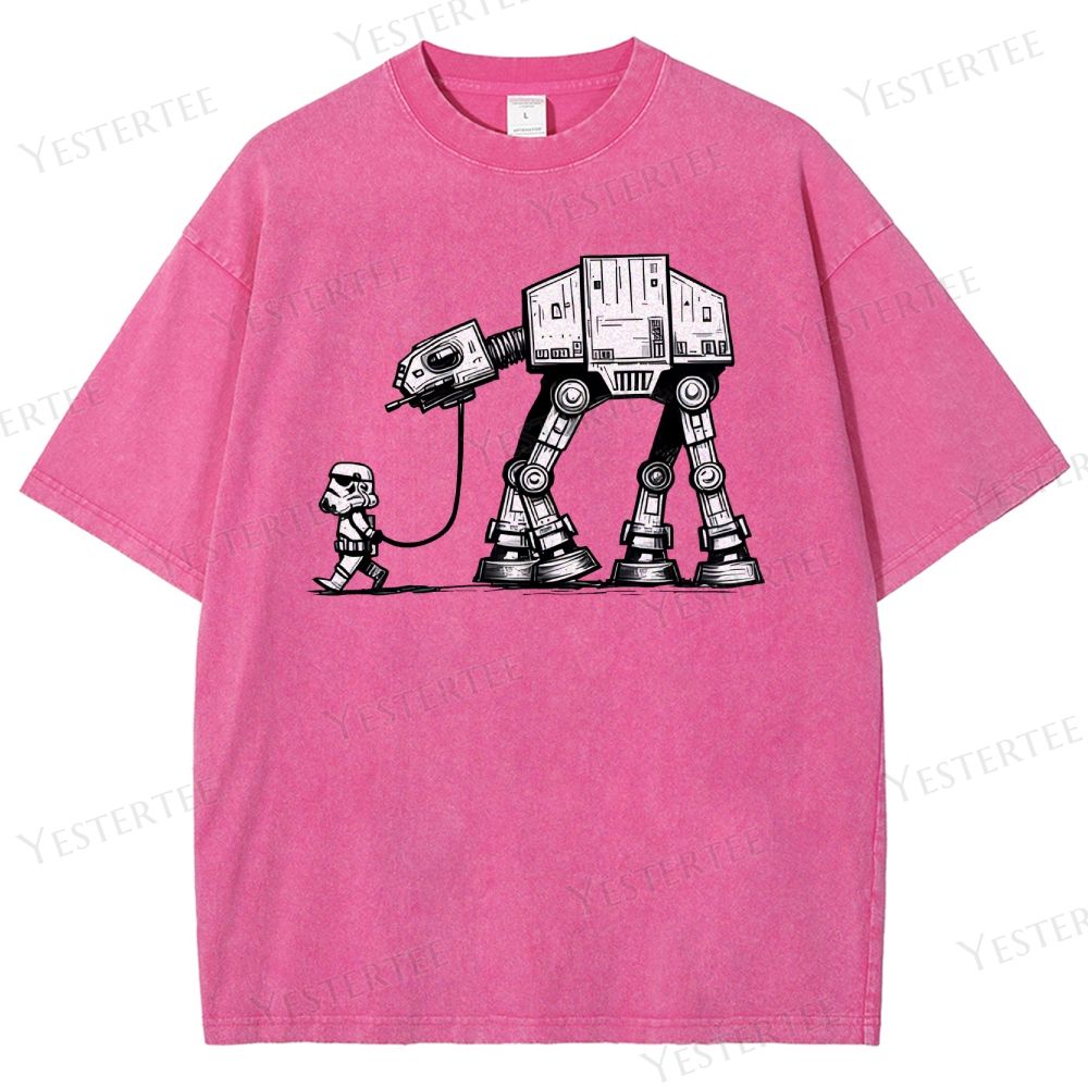 Futuristic Pet Droid Washed T-Shirt 