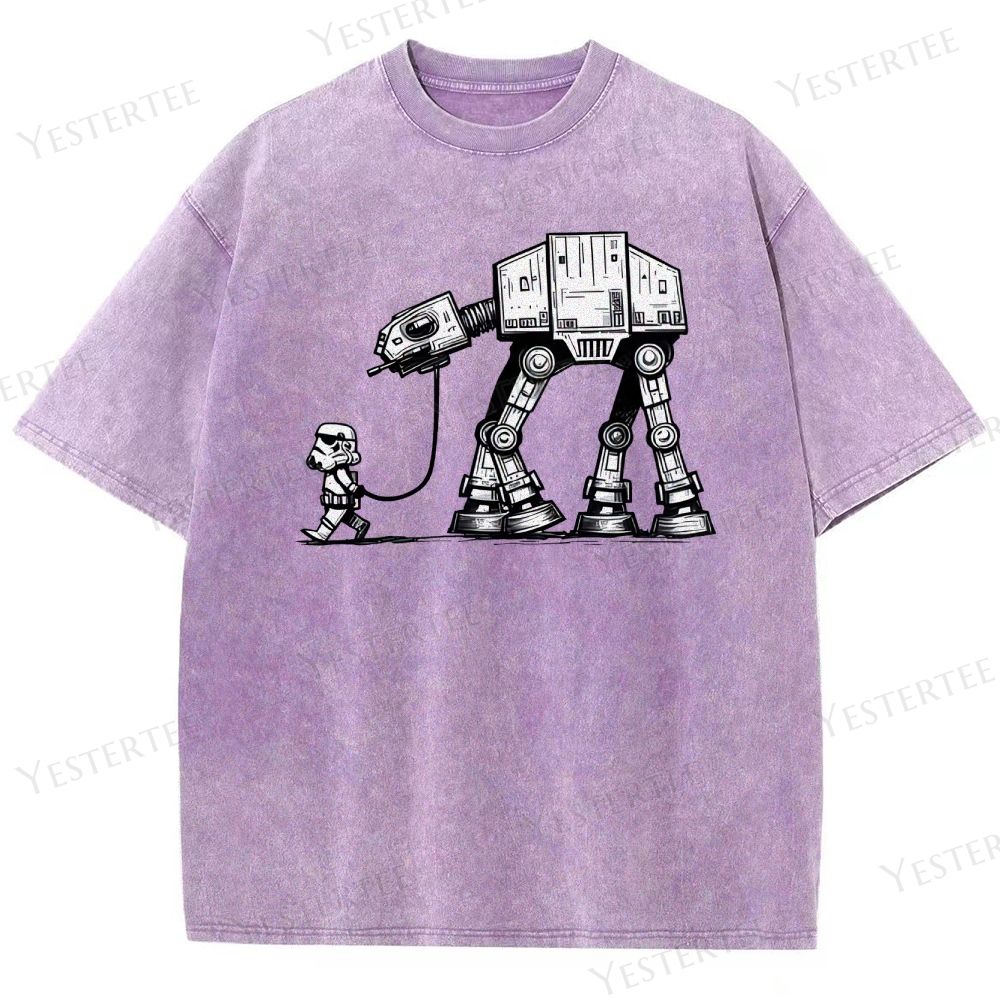 Futuristic Pet Droid Washed T-Shirt 