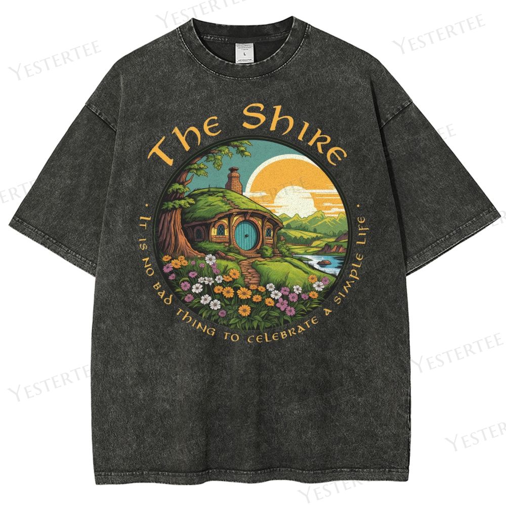 Fantasy Pastoral Hill Washed T-Shirt 