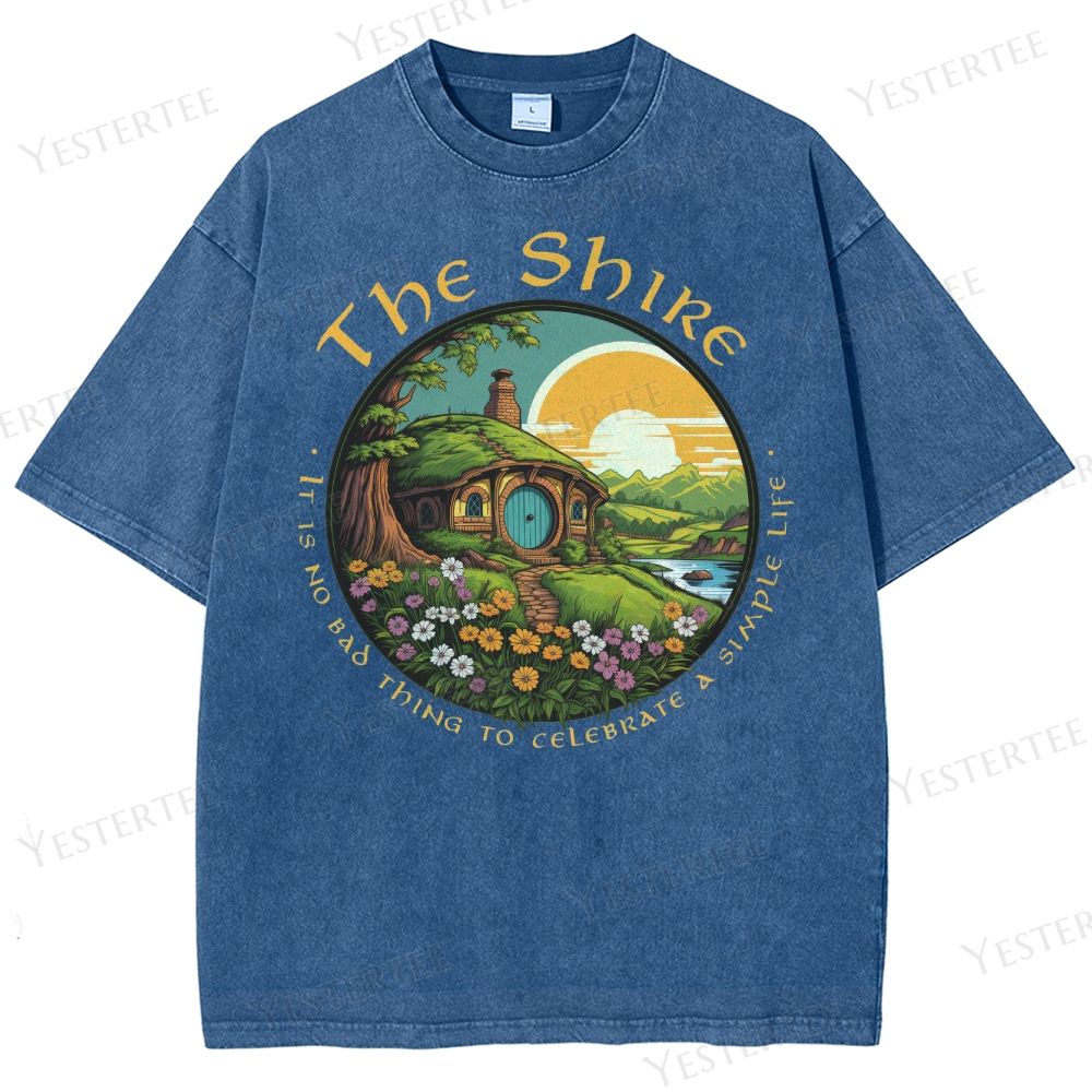 Fantasy Pastoral Hill Washed T-Shirt 