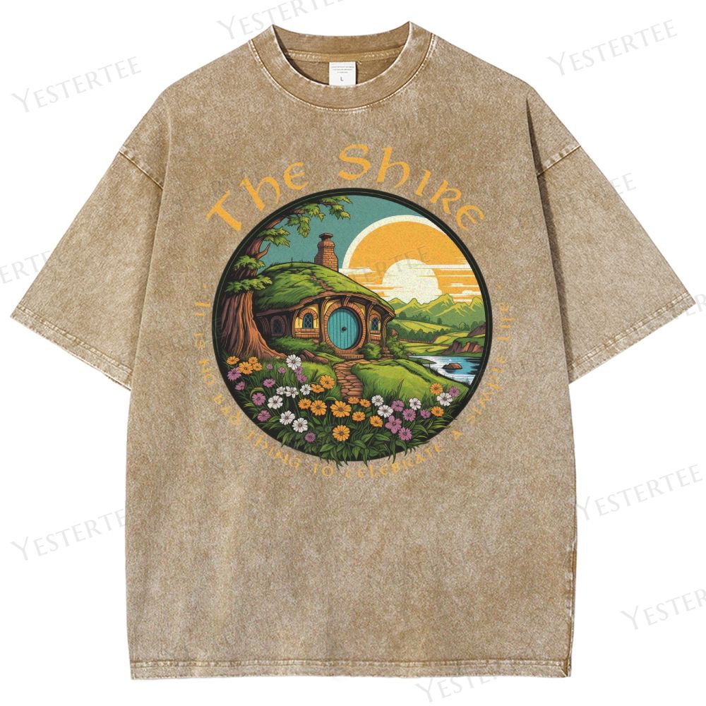 Fantasy Pastoral Hill Washed T-Shirt 