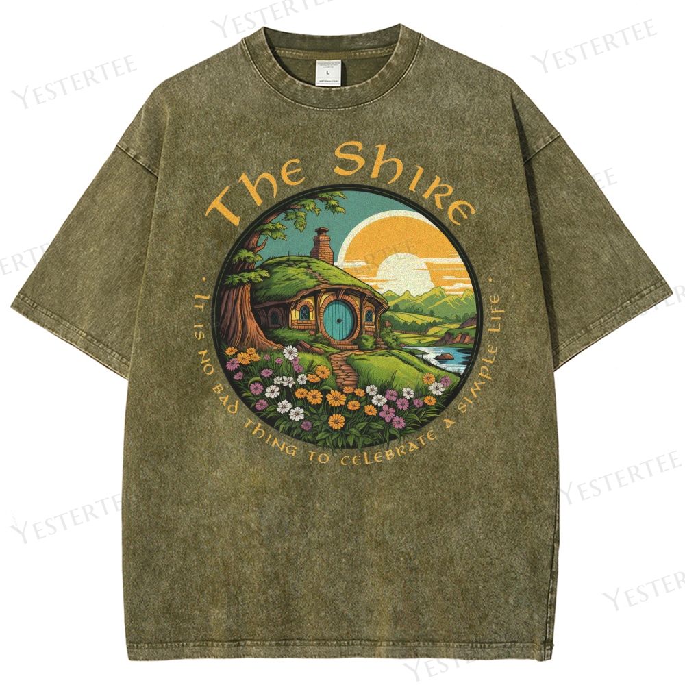 Fantasy Pastoral Hill Washed T-Shirt 