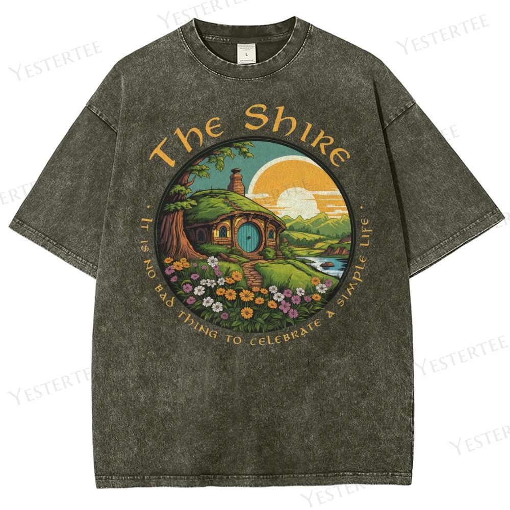 Fantasy Pastoral Hill Washed T-Shirt 