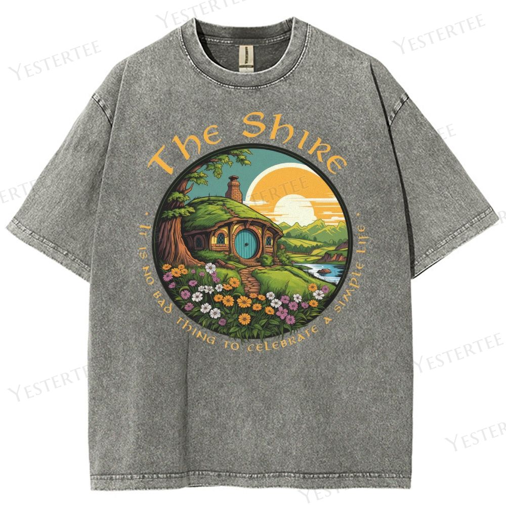 Fantasy Pastoral Hill Washed T-Shirt 