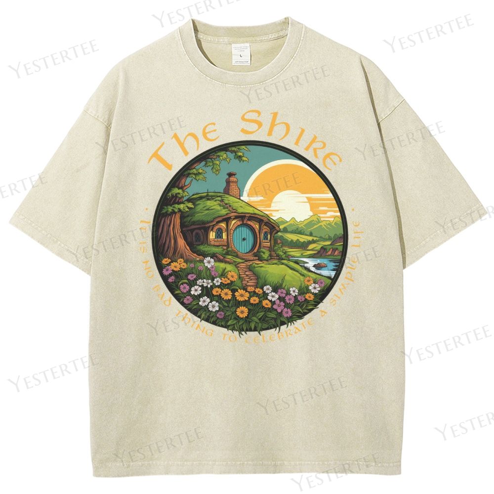 Fantasy Pastoral Hill Washed T-Shirt 
