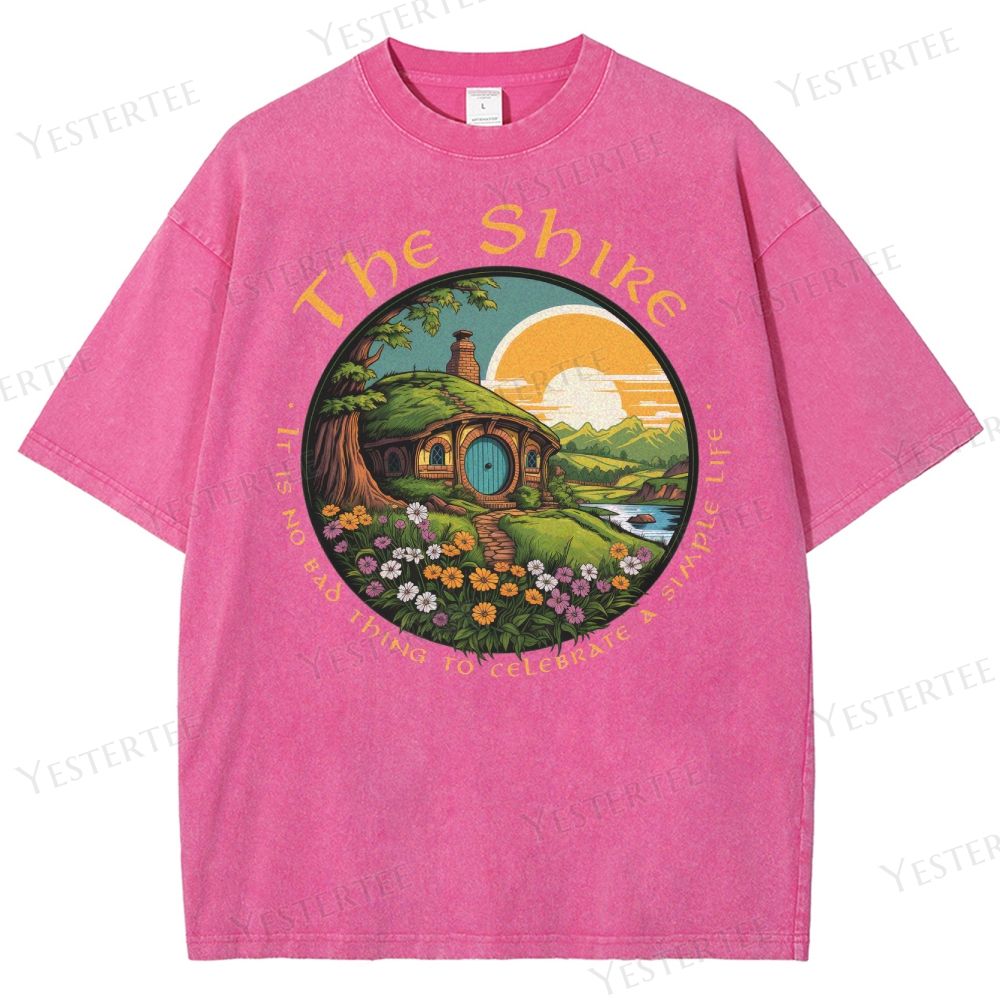 Fantasy Pastoral Hill Washed T-Shirt 