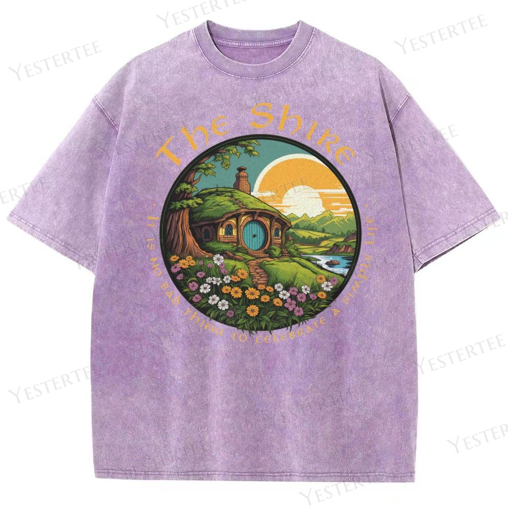 Fantasy Pastoral Hill Washed T-Shirt 