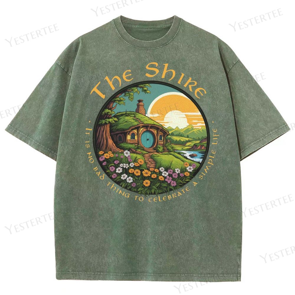 Fantasy Pastoral Hill Washed T-Shirt 