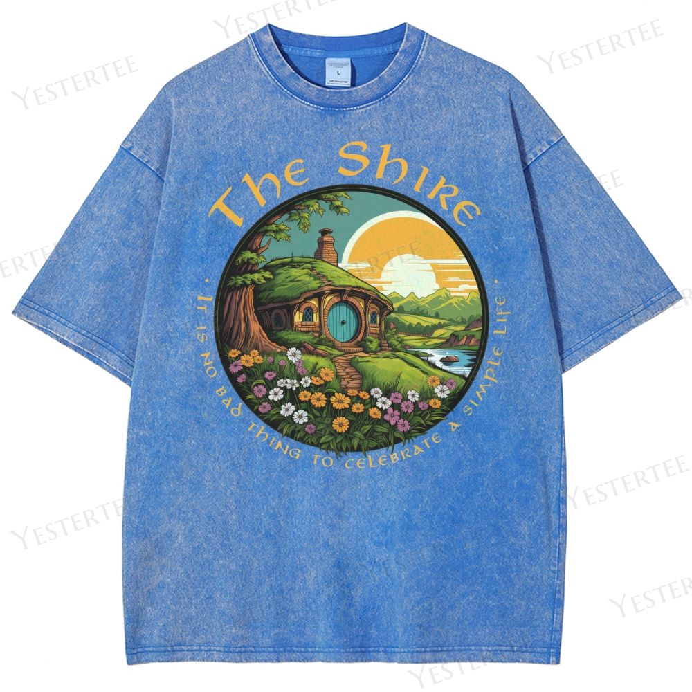 Fantasy Pastoral Hill Washed T-Shirt 