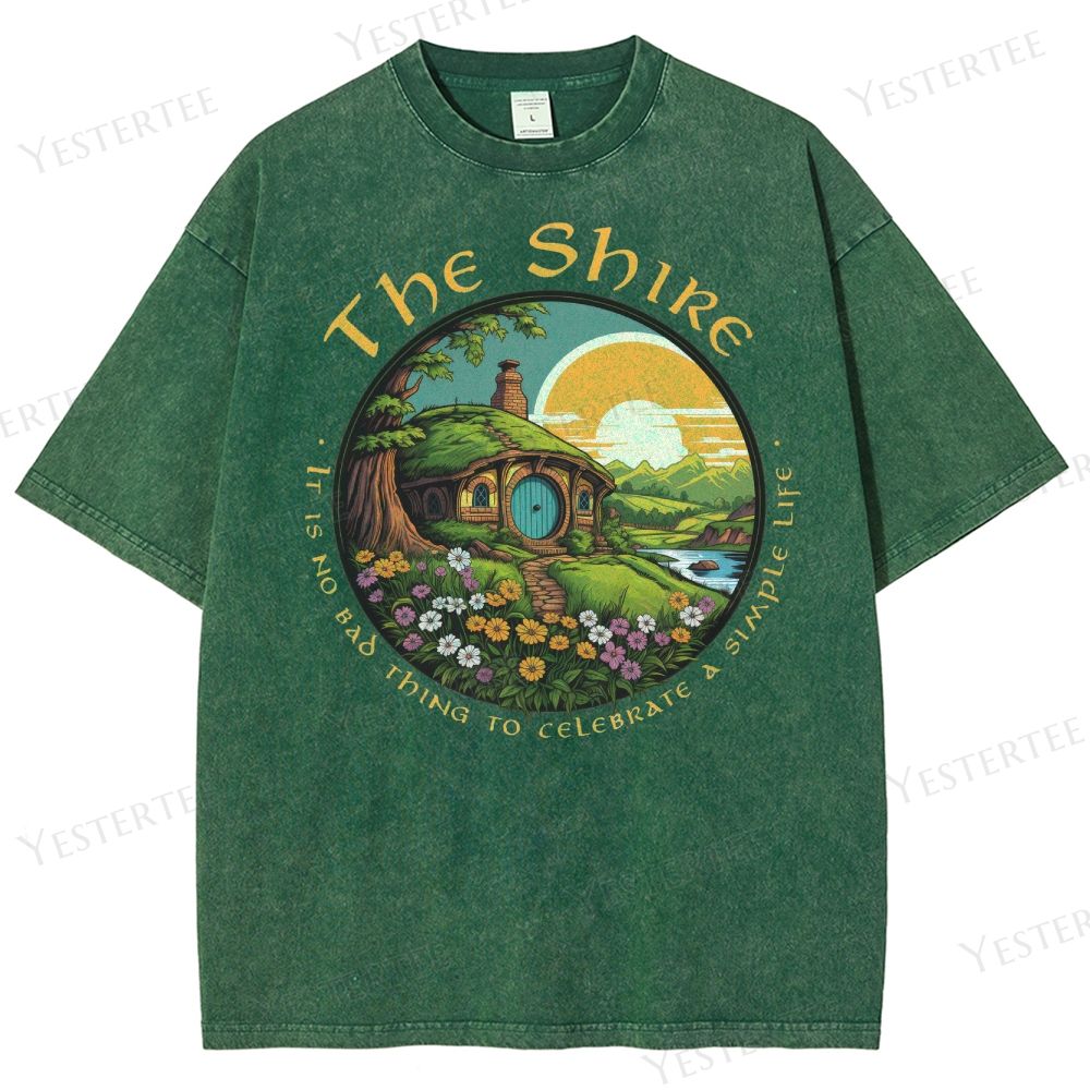 Fantasy Pastoral Hill Washed T-Shirt 