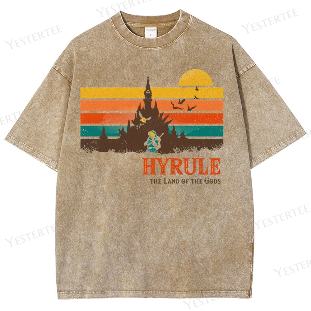 Mythical Hero & Sunset Adventure Vibes Washed T-Shirt