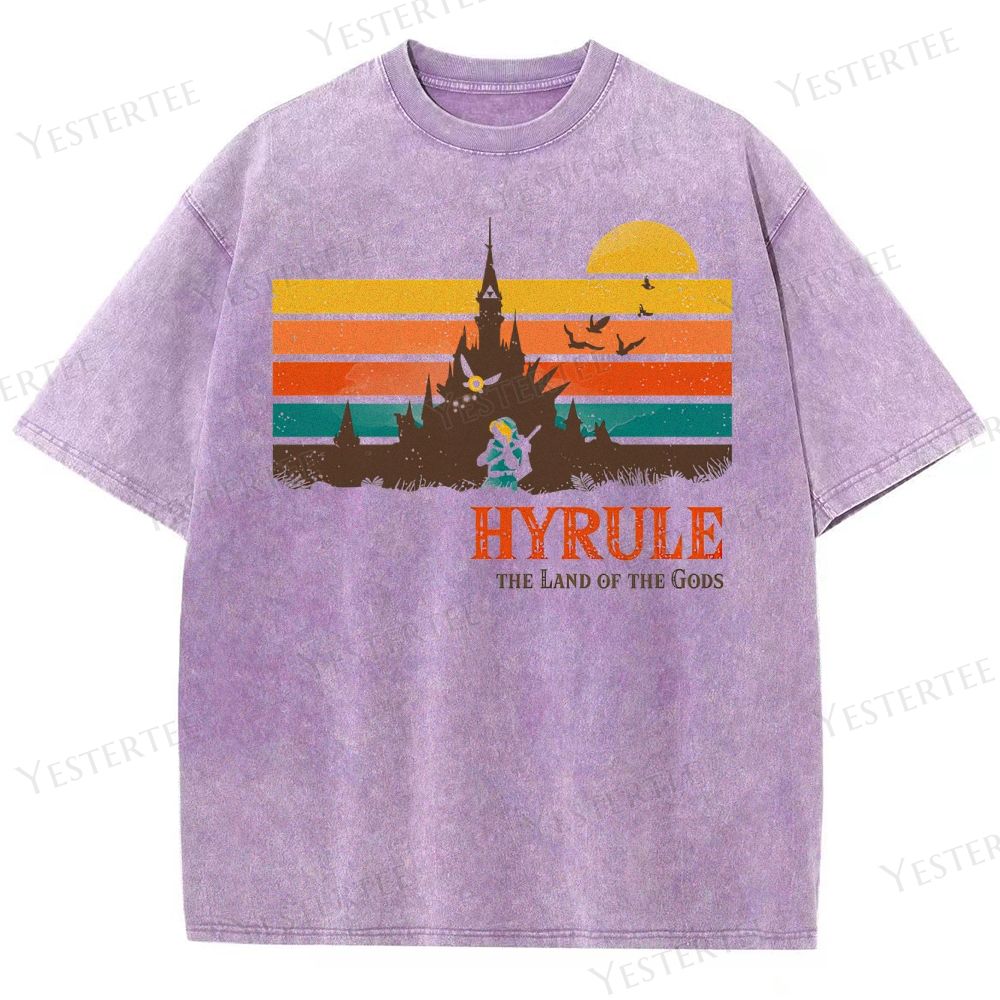 Mythical Hero & Sunset Adventure Vibes Washed T-Shirt