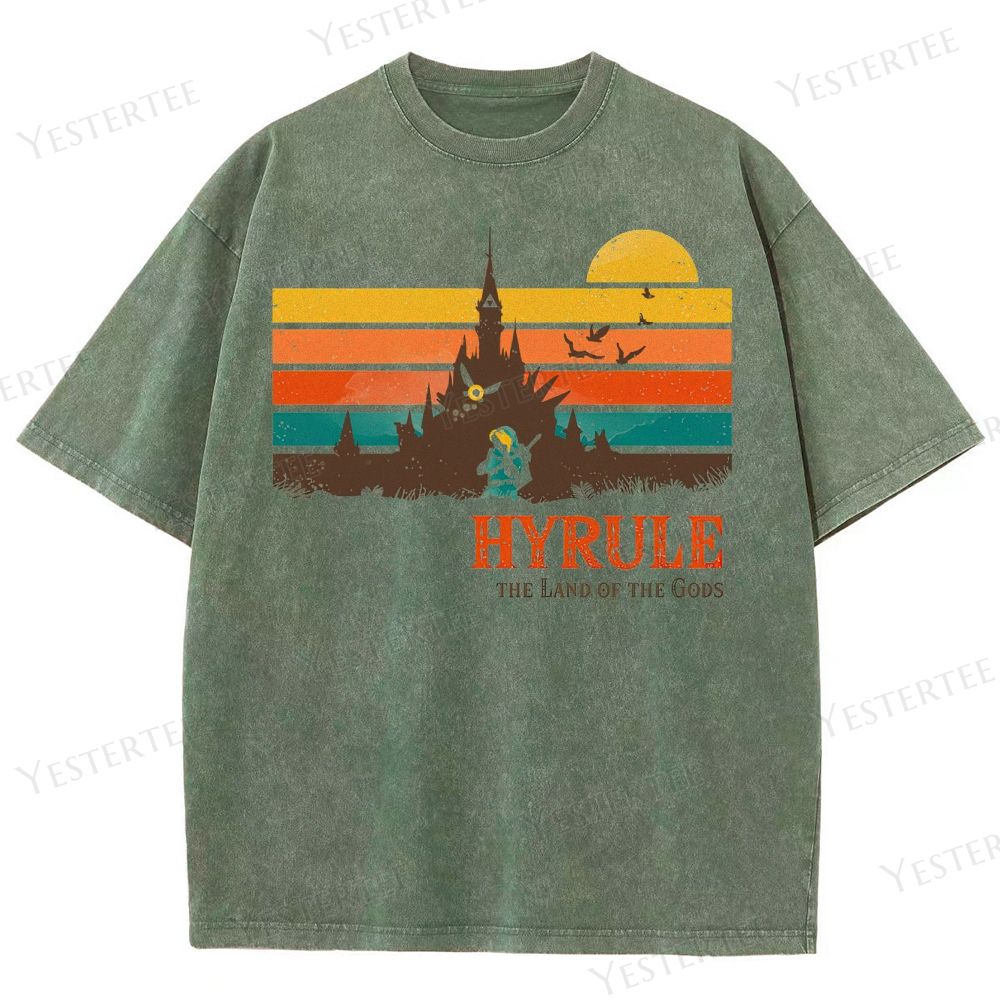 Mythical Hero & Sunset Adventure Vibes Washed T-Shirt