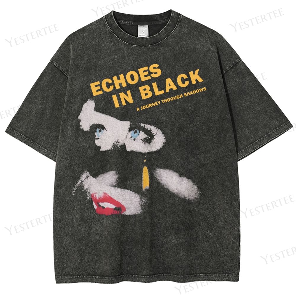 Abstract Face Washed T-Shirt 