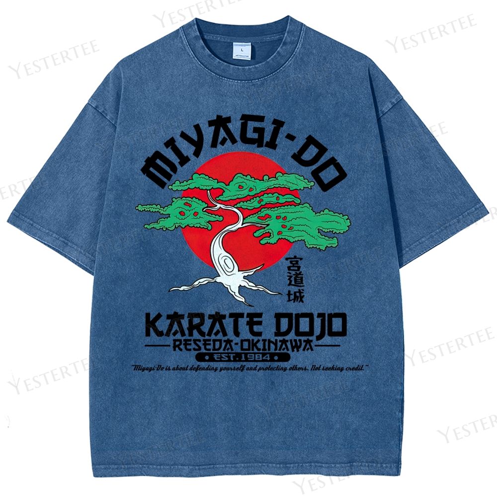 Retro Miyagi-Do Karate Dojo Graphic Washed T-Shirt